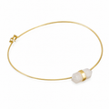 ANUVA Solar Eclipse Choker Gold Brass Wire with Stone Bead