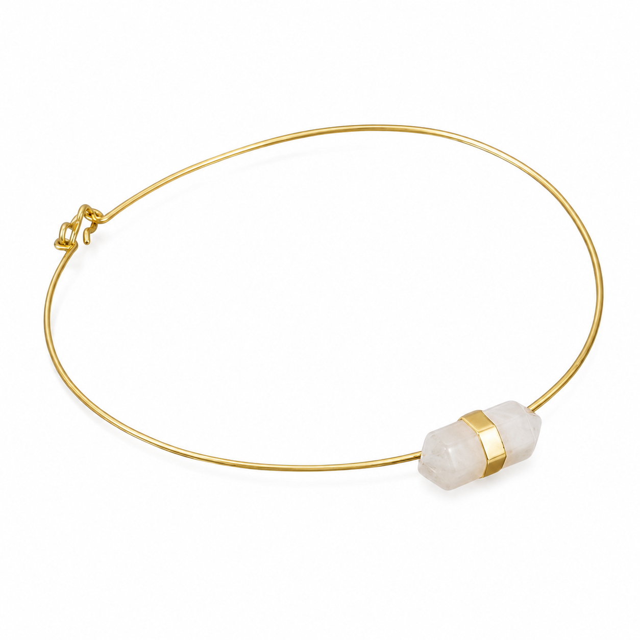 ANUVA Solar Eclipse Choker Gold Brass Wire with Stone Bead
