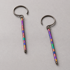 ANUVA Overnight Dangle Earrings Blue Semi-Precious Bar Drop