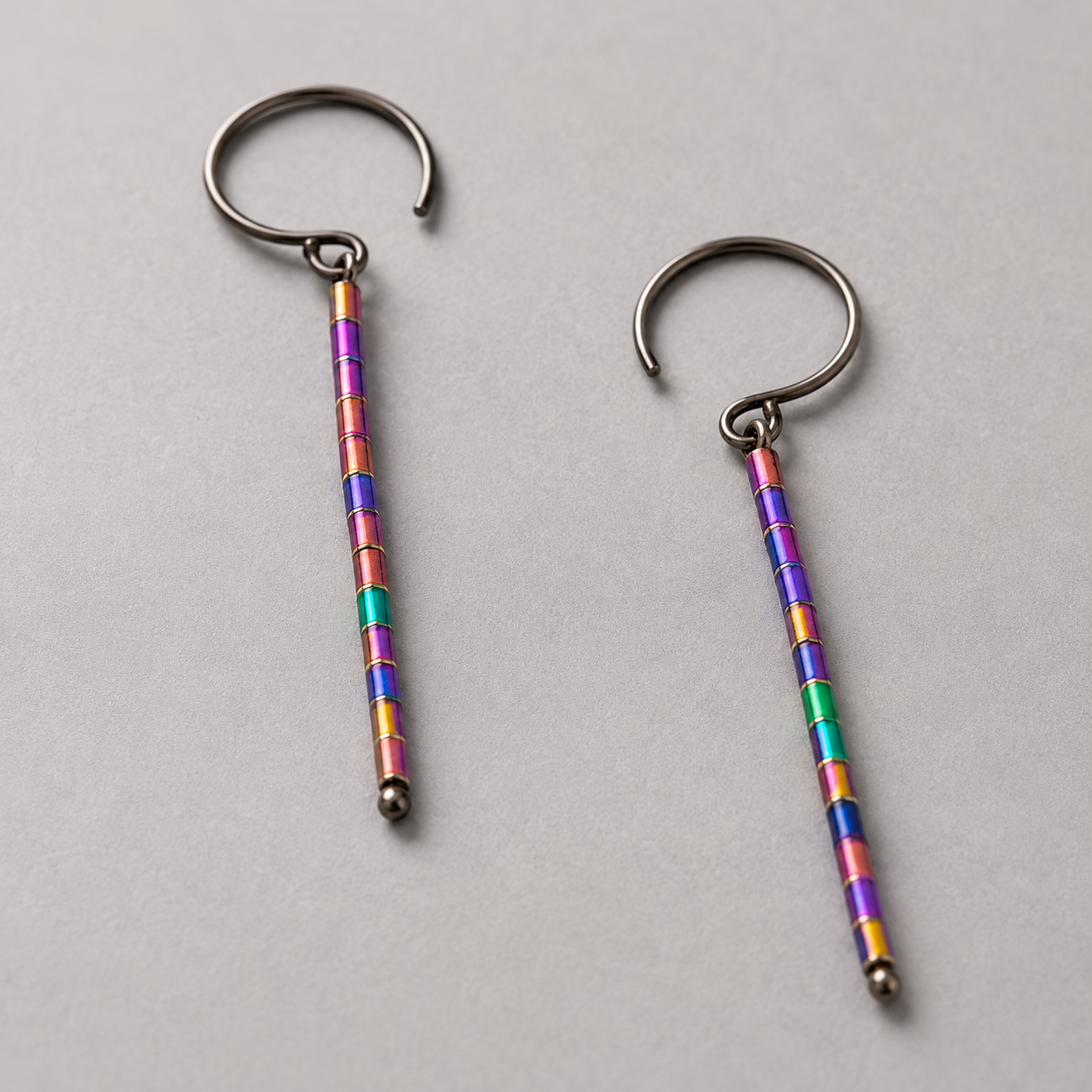 ANUVA Overnight Dangle Earrings Blue Semi-Precious Bar Drop