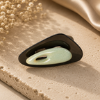ANUVA Organic Ceramic Ring Black & Mint Sculptural Statement