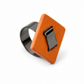 ANUVA The 80s Disco Ring Orange Brass & Ceramic Retro Bold