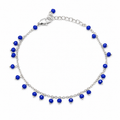 ANUVA Silver Tone Chain Bracelet with Blue Crystal Accents