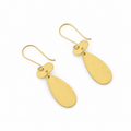 ANUVA Brass Disc & Teardrop Drop Earrings Sleek Everyday Shine