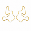 ANUVA Abstract Organic Wire Brass Earrings Playful Modern Art