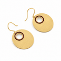 ANUVA Brass Oval Earrings with Red Thread Ring Artisan Detail