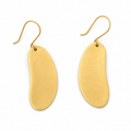 ANUVA Brass Organic Bean Drop Earrings Sleek Minimal Handmade