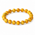 ANUVA Golden Orange Marbled Bead Stretch Bracelet Gold Accents