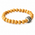 ANUVA Wood Bead Stretch Bracelet with Ceramic Zigzag Focal