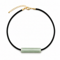 ANUVA Mint Sage Ceramic Tube Bead Cord Choker Necklace Minimal