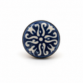ANUVA Blue Floral Ceramic Statement Ring Hand-Painted Artisan