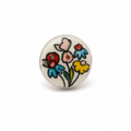 ANUVA Multicolour Floral Ceramic Statement Ring Hand-Painted