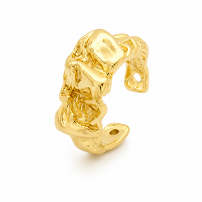 ANUVA Gilded Muse Cuff Ring Gold-Toned Brass Molten Open Band