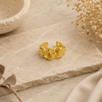 ANUVA Gilded Muse Cuff Ring Gold-Toned Brass Molten Open Band