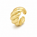 ANUVA Gold-Toned Sculpted Wrap Statement Ring Brass Croissant